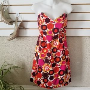 Minuet print strapless mini pencil dress size S